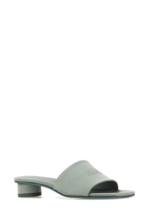 Powder blue satin Anatomic Numeric mules MM6 MAISON MARGIELA (S59WP0211P5560)