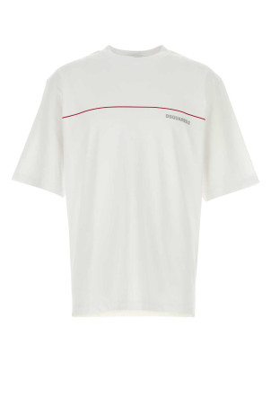 White cotton oversize t-shirt White DSQUARED (S71GD1653D20033)
