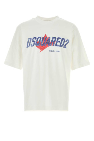 White cotton oversize t-shirt White DSQUARED (S74GD1556D20106)