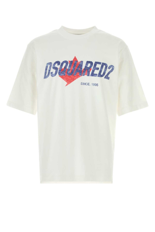 White cotton oversize t-shirt White DSQUARED (S74GD1556D20106)
