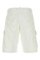 White stretch cotton Utility bermuda shorts White DSQUARED (S74MU0965S35175)