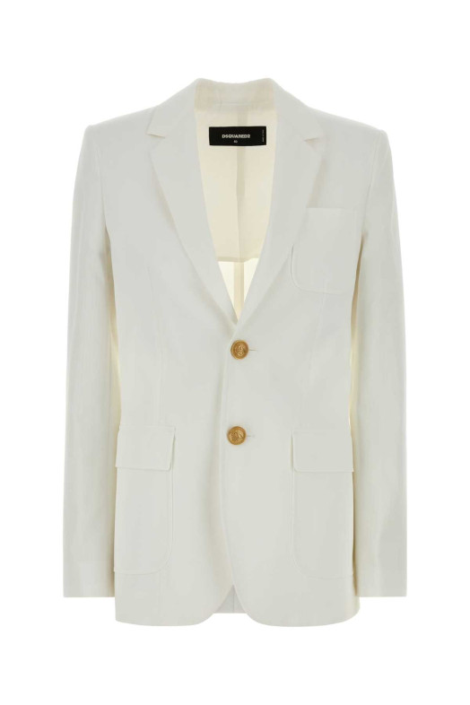 White cotton blazer White DSQUARED (S75BN0947D35448)