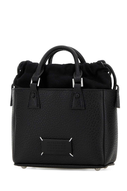 Black leather 5ac handbag MAISON MARGIELA (SB1WG0090P8833)