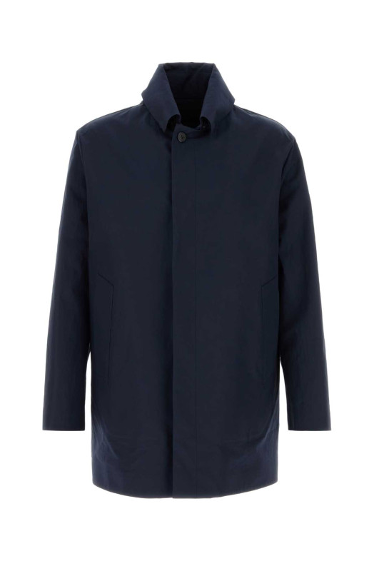 Navy blue poplin overcoat Blue PRADA (SGD099SOOO1Z8Z)