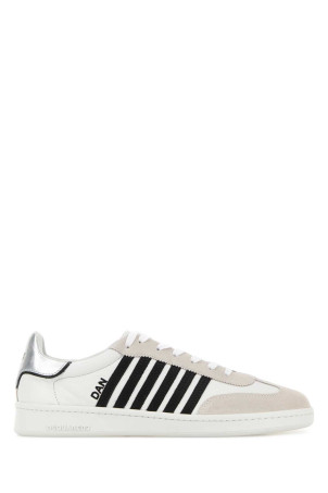 White nappa leather Boxer sneakers DSQUARED (SNM047618908715)