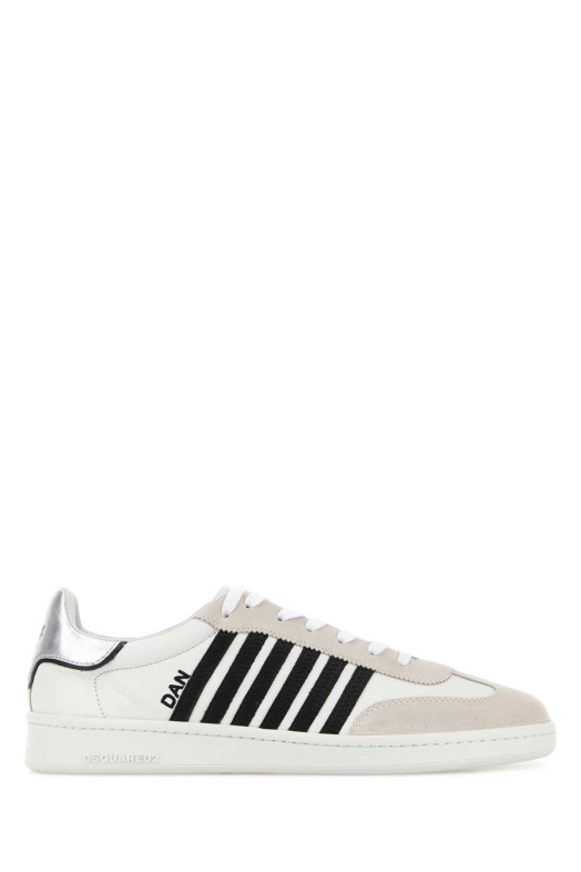 White nappa leather Boxer sneakers DSQUARED (SNM047618908715)
