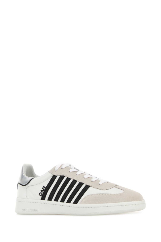 White nappa leather Boxer sneakers DSQUARED (SNM047618908715)