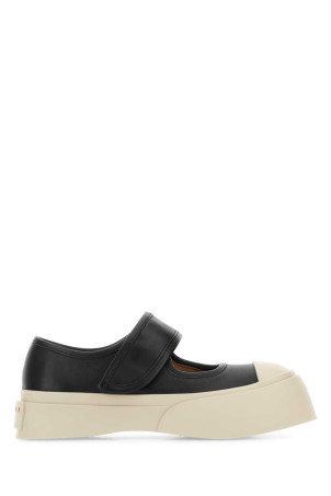 Black leather Mary Jane sneakers Black MARNI (SNZW003120P7226)