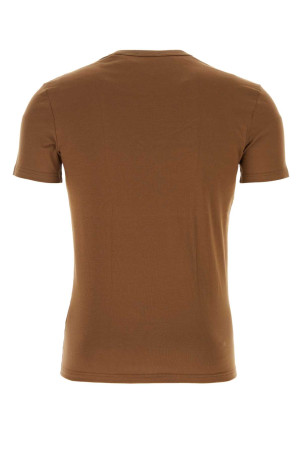 Brown stretch cotton blend t-shirt TOM FORD (T4M081040)