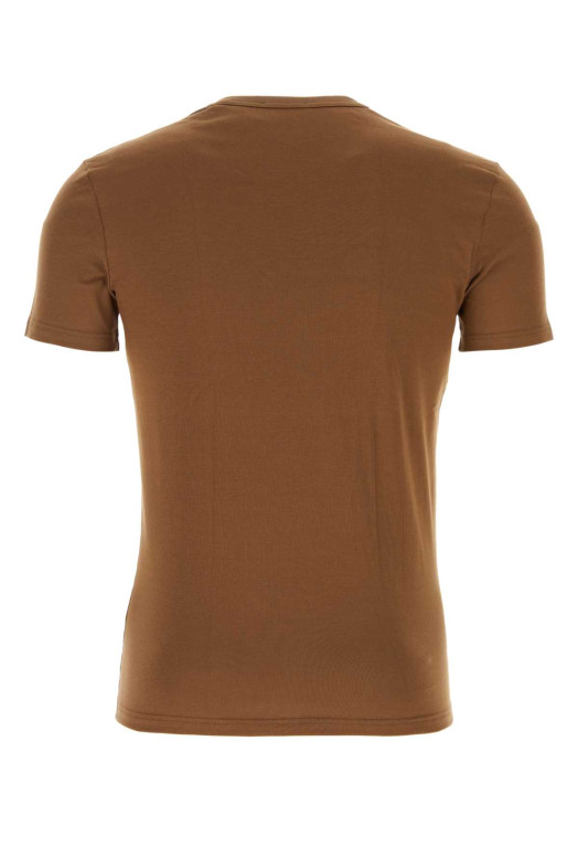 Brown stretch cotton blend t-shirt TOM FORD (T4M081040)