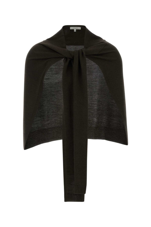 Dark brown wool and acrylic cape LEMAIRE (TA0002LK087)