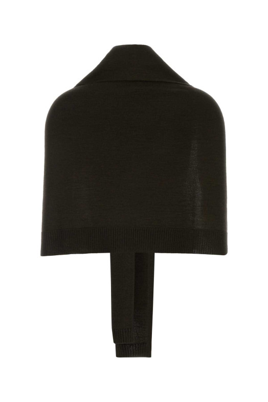 Dark brown wool and acrylic cape LEMAIRE (TA0002LK087)