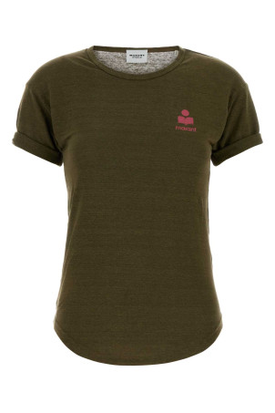 Army green linen Koldia t-shirt ISABEL MARANT ETOILE (TS0315FBA1N10E)