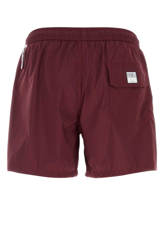 Burgundy polyester swimming shorts FEDELI (TU00320)