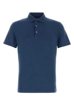 Blue stretch cotton polo shirt FEDELI (TUD00120)