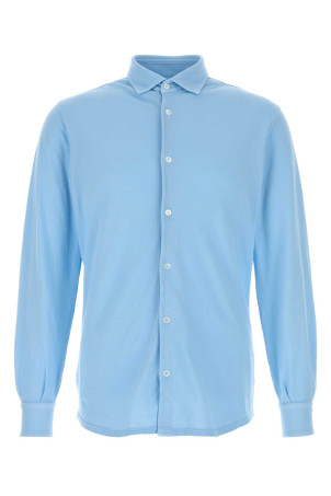 Light-blue piquet shirt FEDELI (TUF131)