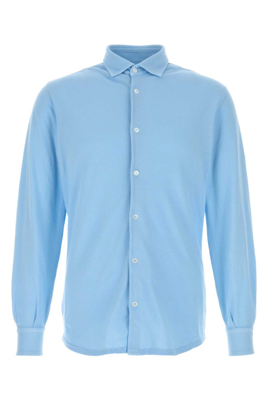 Light-blue piquet shirt FEDELI (TUF131)