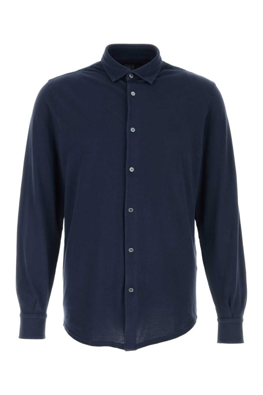 Navy blue piquet shirt FEDELI (TUF131)