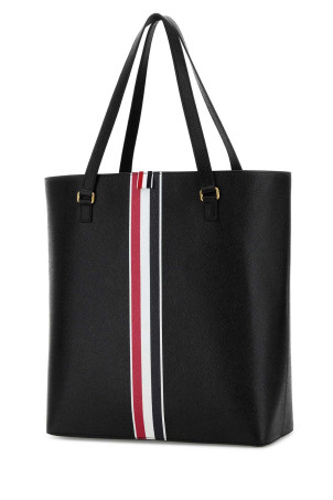 Black leather shopping bag THOM BROWNE (UAG250A00198)