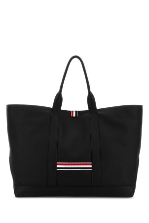 Black leather shopping bag THOM BROWNE (UAG265AL0105)