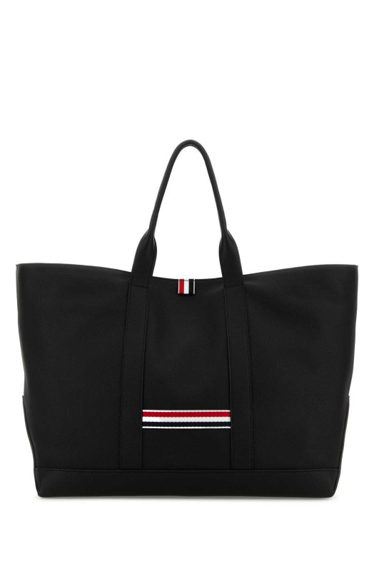 Black leather shopping bag THOM BROWNE (UAG265AL0105)