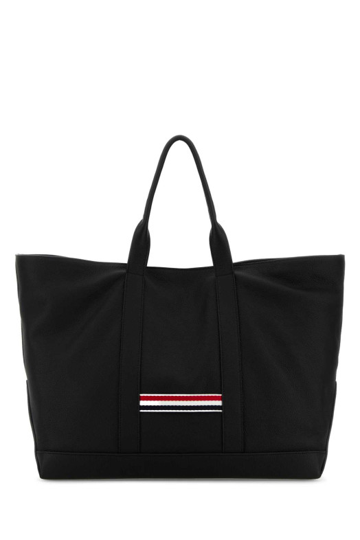 Black leather shopping bag THOM BROWNE (UAG265AL0105)
