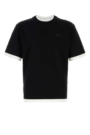 Black cotton t-shirt PRADA (UJN912SWMO11CD)