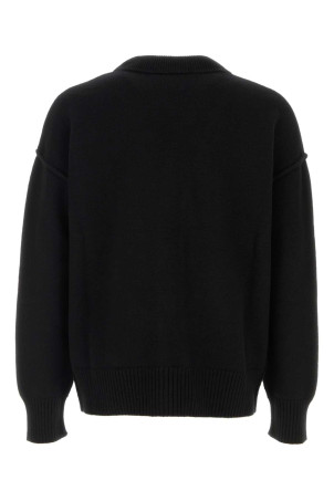 Black wool cardigan White AMI (UKC367018)