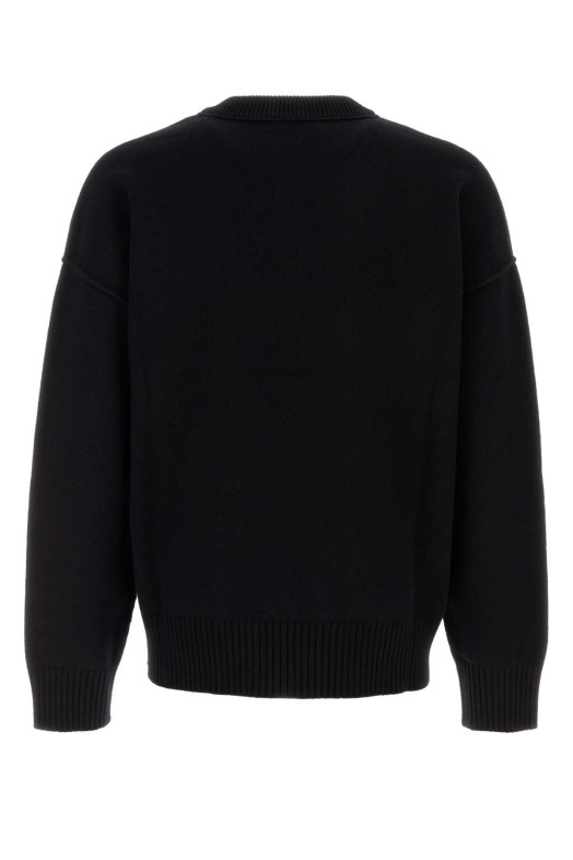 Black wool sweater White AMI (UKS838018)