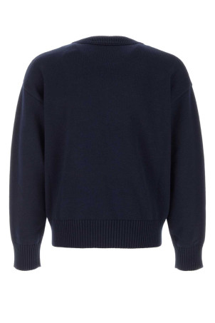 Navy blue wool blend sweater AMI (UKS859KN0156)
