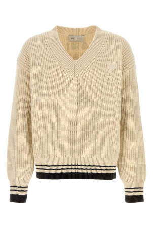 Ivory wool blend sweater AMI (UKS864KN0161)