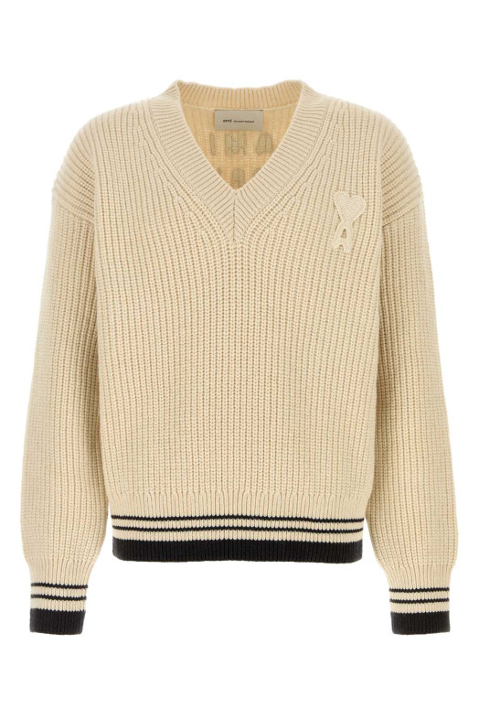 Ivory wool blend sweater AMI (UKS864KN0161)