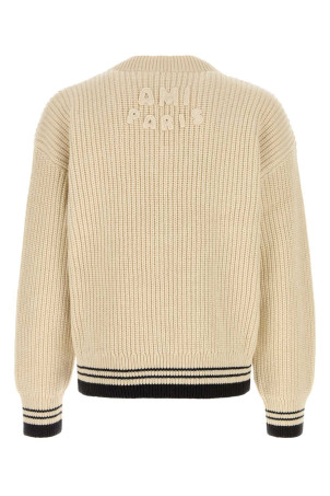 Ivory wool blend sweater AMI (UKS864KN0161)