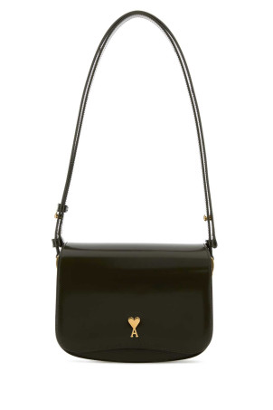 Olive green leather Paris Paris crossbody bag AMI (ULL717AL0139)