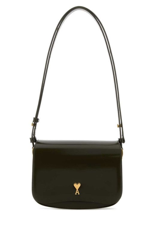 Olive green leather Paris Paris crossbody bag AMI (ULL717AL0139)