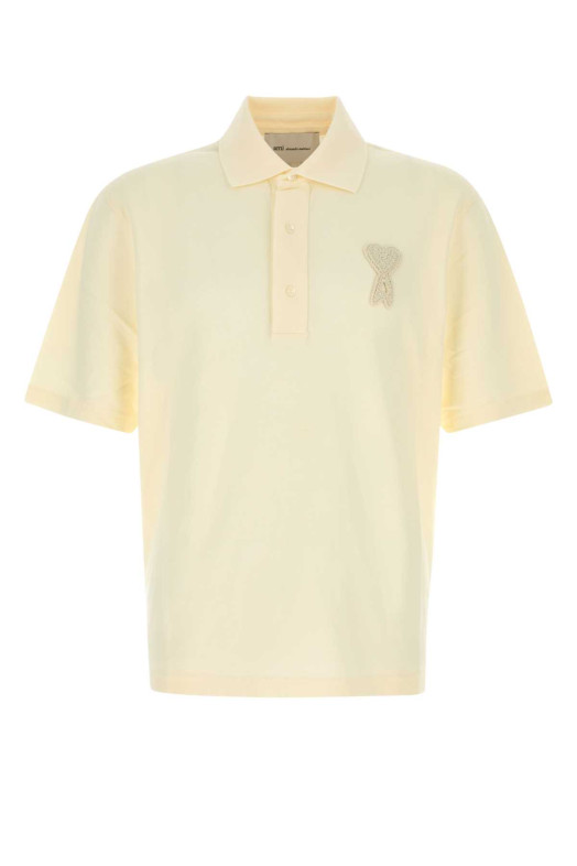 Cream piquet polo shirt AMI (UPL428JE0221)