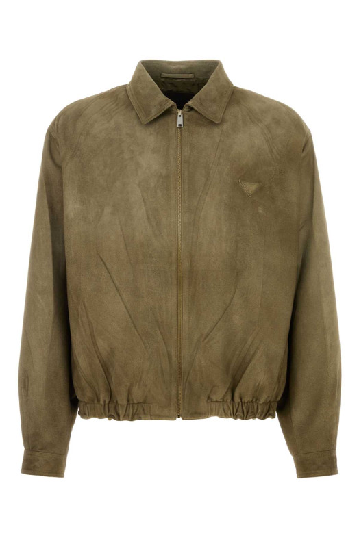 Army green suede jacket PRADA (UPW609SOOO18OM)
