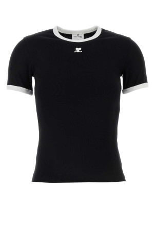 Black cotton t-shirt COURREGES (VESJTS017JS0070)
