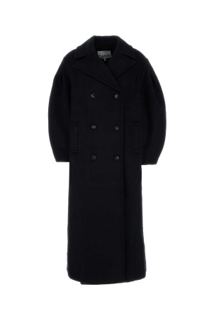 Midnight blue wool blend coat GANNI (W0802)