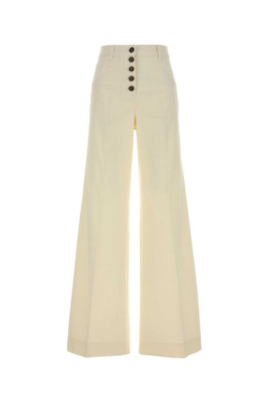 Ivory stretch cotton wide-leg pant ETRO (WRNB0004AU116)