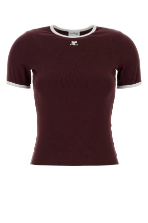 Burgundy cotton t-shirt COURREGES (125JTS017JS0203)