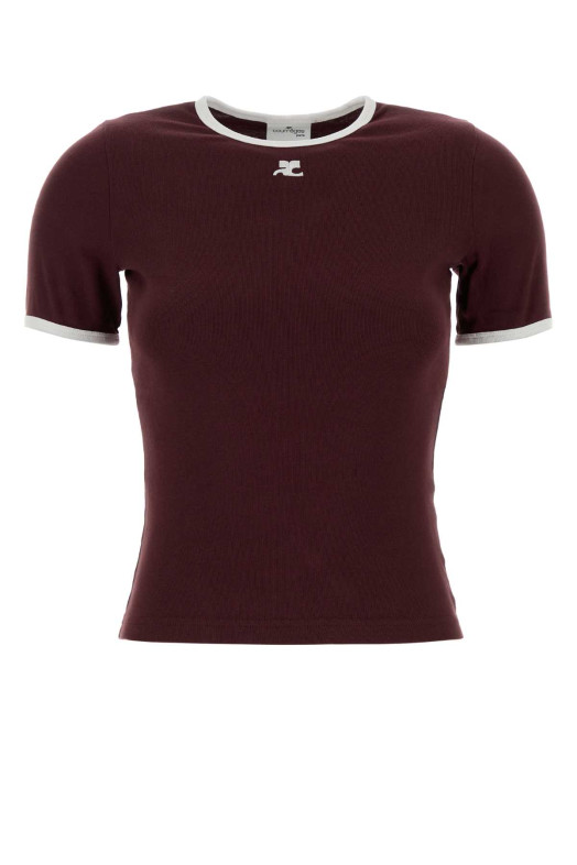 Burgundy cotton t-shirt COURREGES (125JTS017JS0203)