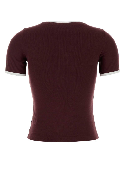 Burgundy cotton t-shirt COURREGES (125JTS017JS0203)