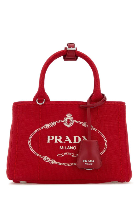 Red canvas mini Prada JardiniÃ¨re handbag PRADA (1BA038VNLM2HF3)