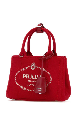 Red canvas mini Prada JardiniÃ¨re handbag PRADA (1BA038VNLM2HF3)
