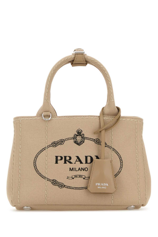 Beige canvas mini Prada JardiniÃ¨re handbag PRADA (1BA038VNLM2HF3)