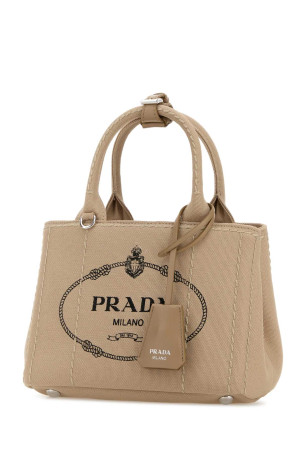 Beige canvas mini Prada JardiniÃ¨re handbag PRADA (1BA038VNLM2HF3)