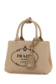Beige canvas mini Prada JardiniÃ¨re handbag PRADA (1BA038VNLM2HF3)