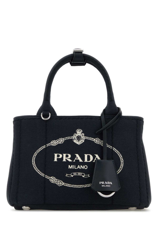 Dark blue canvas mini Prada JardiniÃ¨re handbag PRADA (1BA038VNLM2HF3)
