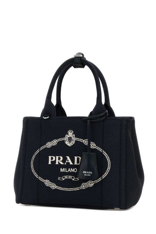 Dark blue canvas small Prada JardiniÃ¨re handbag PRADA (1BG464VNLO2HF3)